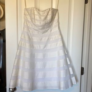 WHBM white strapless dress
